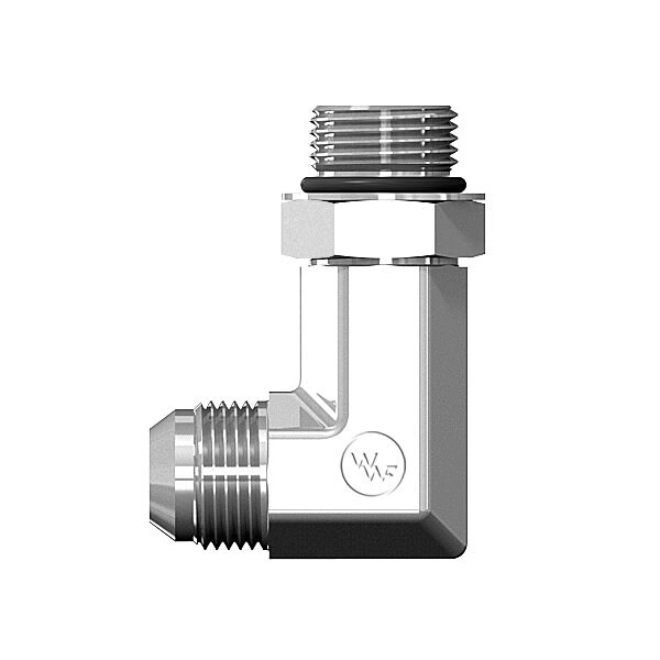 World Wide Fittings Male JIC to Male O-Ring Boss Adjustable 90 Deg. Elbow - Long F5515X10X08L - main